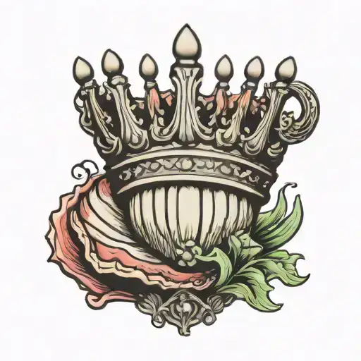 Shell With Crown On Top