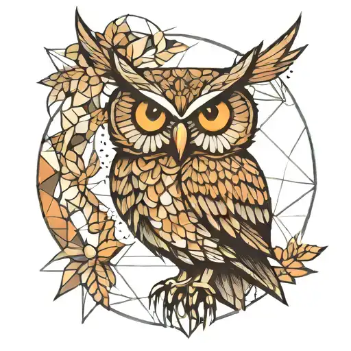 Owl Geometric Design Incorporating