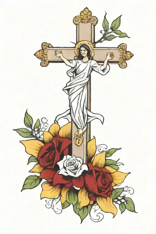 Cross With Virgin Mary