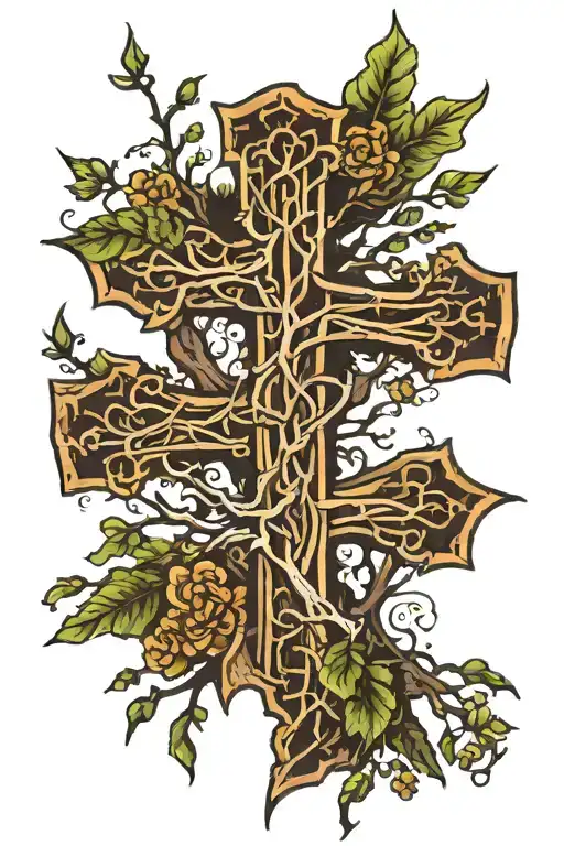 Cross And Tree Growing