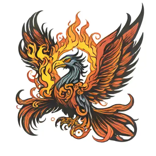 Phoenix Rising From Flames
