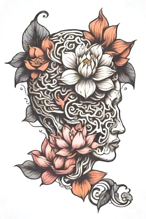 Brain And Lotus Flower Blooming