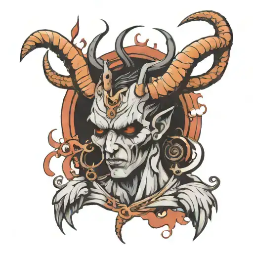 Demonic Angel With Horns Emerging