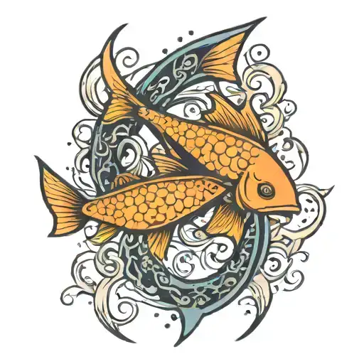 Pisces Sign With Trident