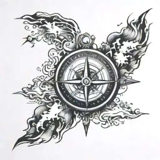 Compass With World Map