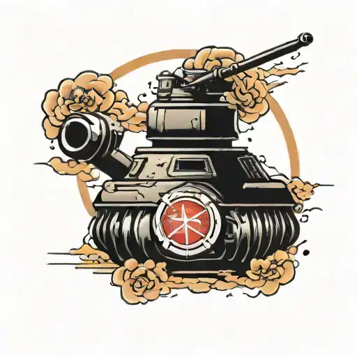Japanese Love Symbol Inside A Mark Iv Tank