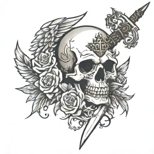 Skull Sword Wing Crown