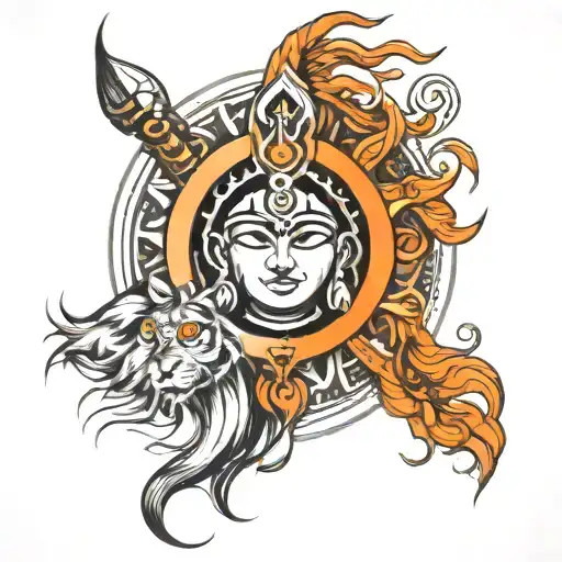 I Want Three Horizontal Victory Line And In The Middle Shiva Third Eye Tattoo With Band Mantra