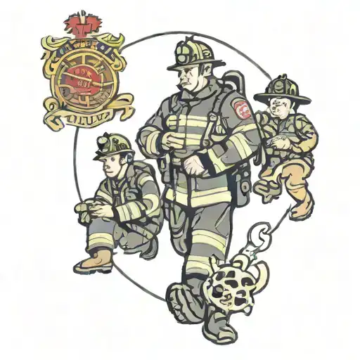 Uk Firefighter With Two Sons Looking