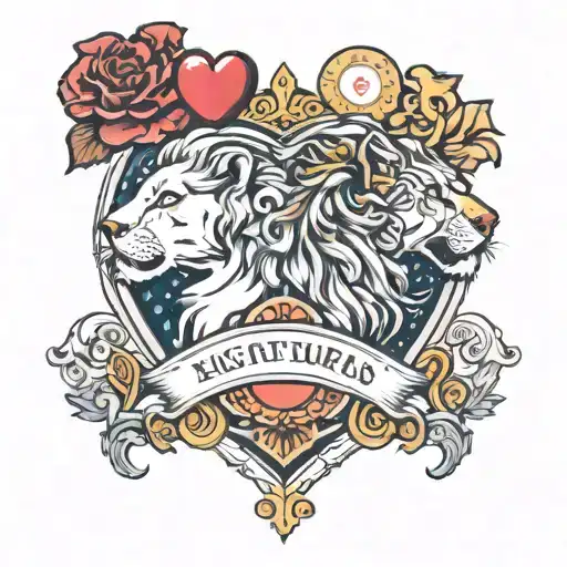 Heart Sharp Sigittarius Made From 2 Lions And A Pisces