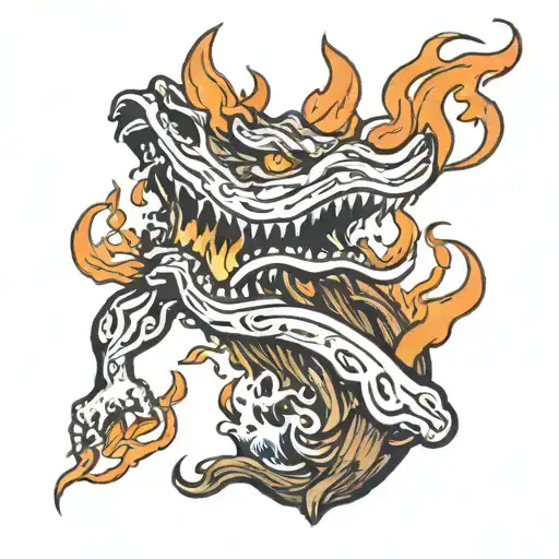 Flame Engulfing Wood Carry Water