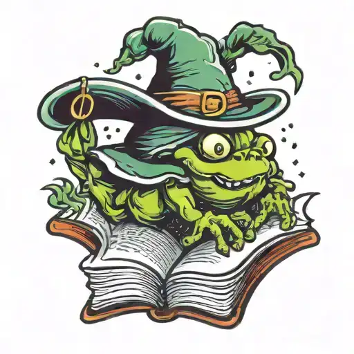Brussel Sprout Wizard Hat And Holding Open Book