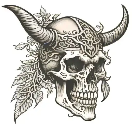 Viking Skull With World Tree