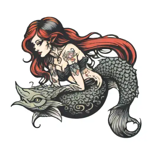 Goth Mermaid Sitting