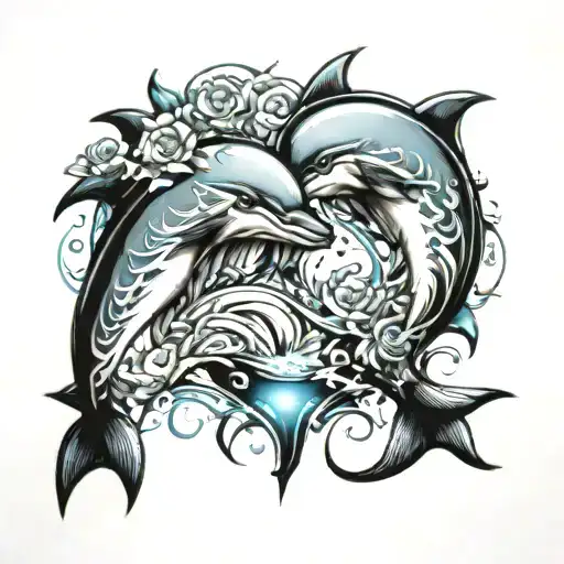 Dolphins And Gemini Symbol