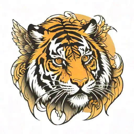 Siberian Tiger And Eagle