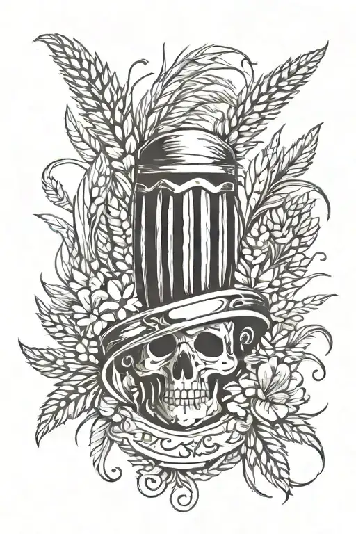 Bavarian Tatto With Wheat And Other Bavarian Elements For A Guy In Neo Tradtional Colours