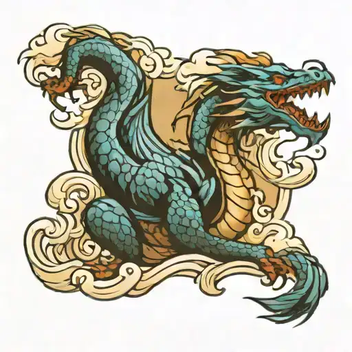 Dragon Blue Ocean Wave