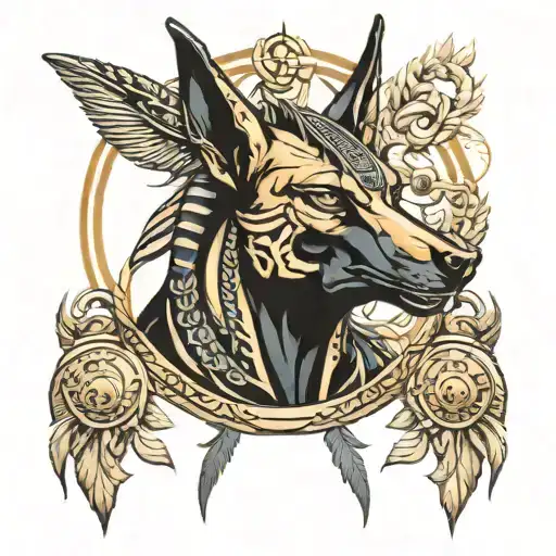 Anubis Portrait With Half