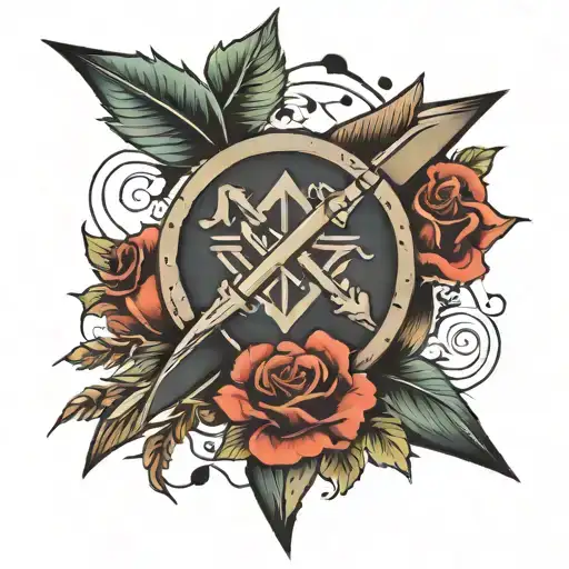 Cover Up Tattoo For 2 Upward Arrow