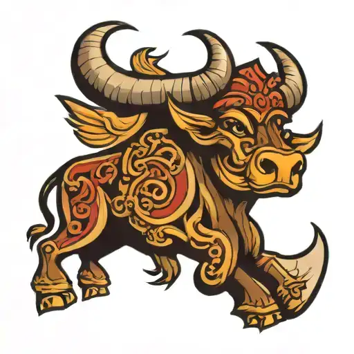 Initials Jkw In Shape Of A Bull With Cowboy Hat