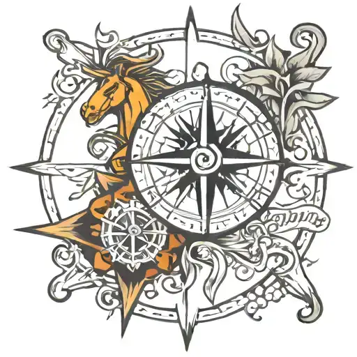 Names Colt And Cullen With A Compass Rose