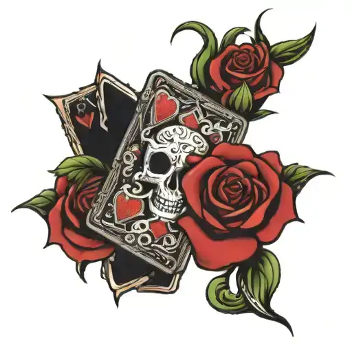 Rose And Blackjack Hand