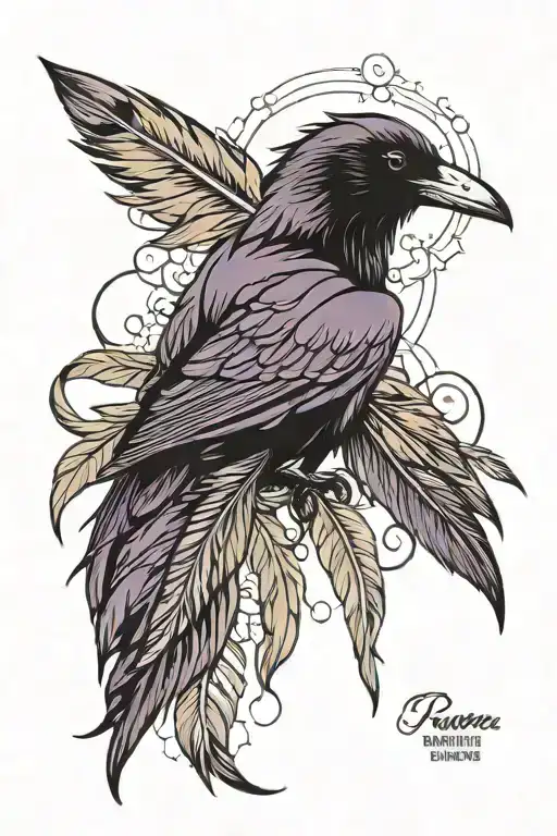 Raven Feather Black And Purple