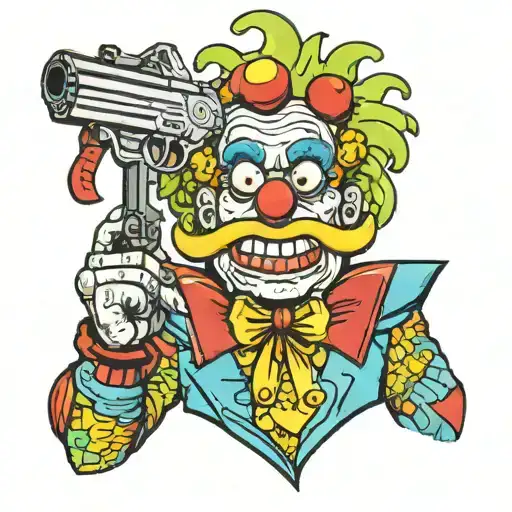 Krusty The Clown With A Gun On His Head
