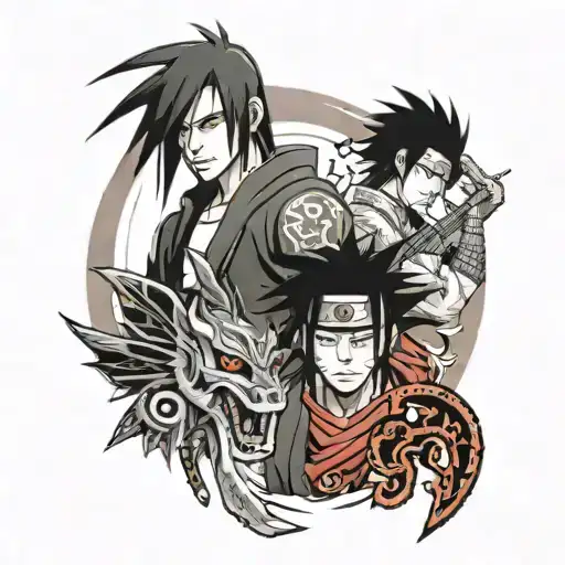 Itachi And Sasuke With Susanos