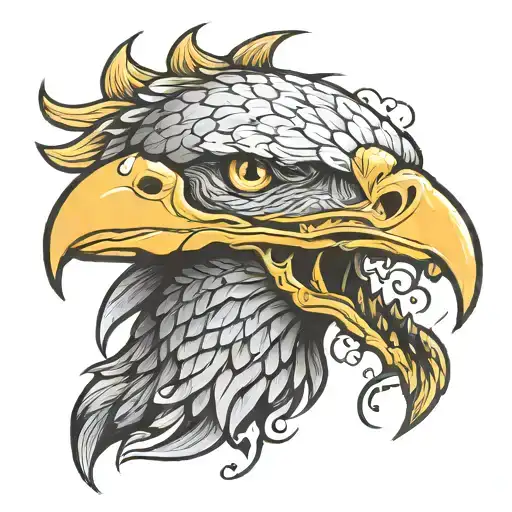 Snake Head With A Bald Eagle Body