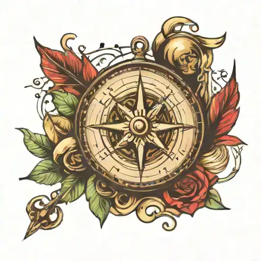 Compass Hear And Music Notes