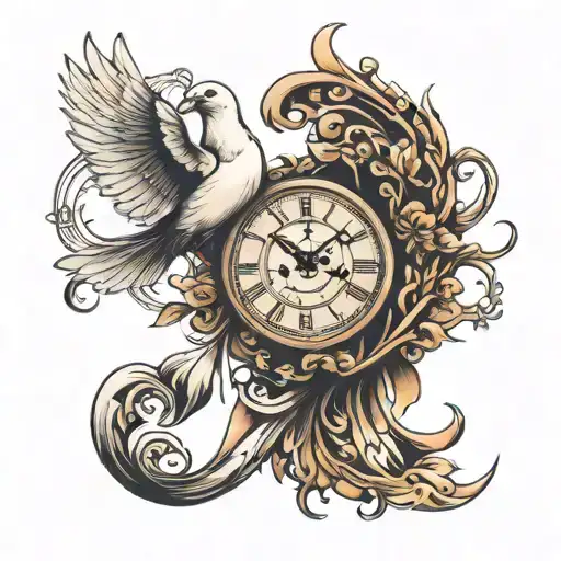 Dove With Clock Face