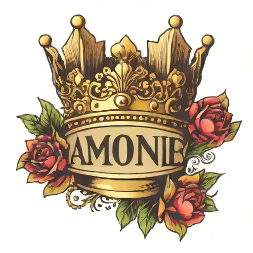 Small Crown Above The Name Amonie