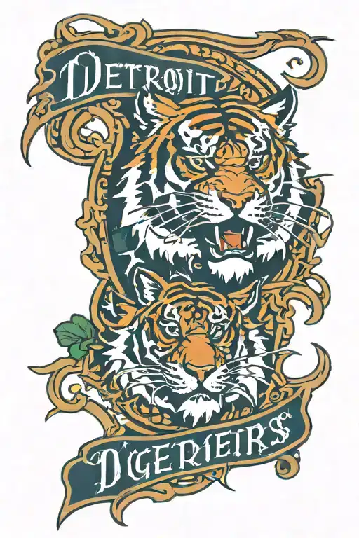 Detroit Tigers Logo With Olde English Font And Irish Colors
