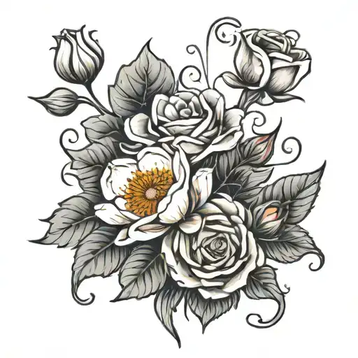 Roses Water Lilly Poppies And Violets