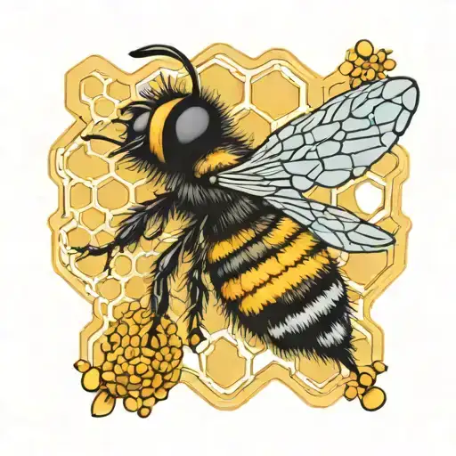 6 Honey Comb With A Bee