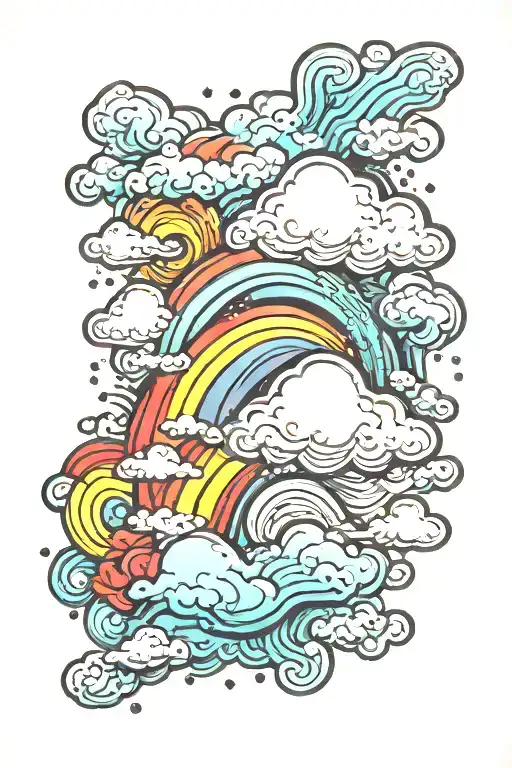 Rainbow With Clouds