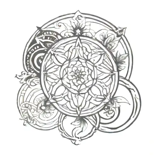 Three Circles Of Different Sizes Interlocked With Each Other