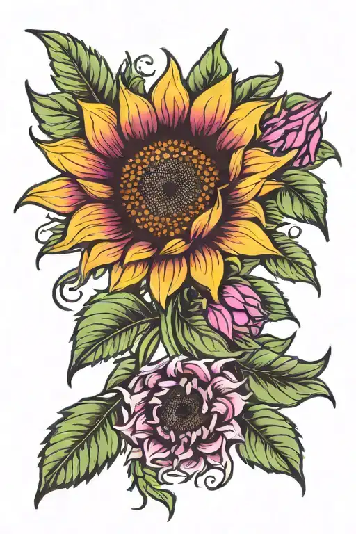 Sunflower Fuchsia Flower Fine