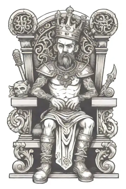 Little King Sitting On A Throne