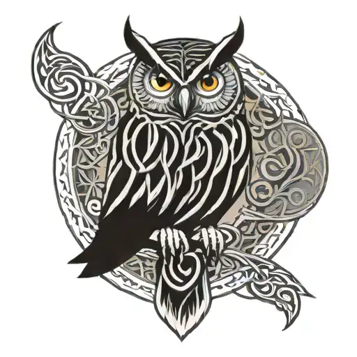 Celtic Owl Sitting