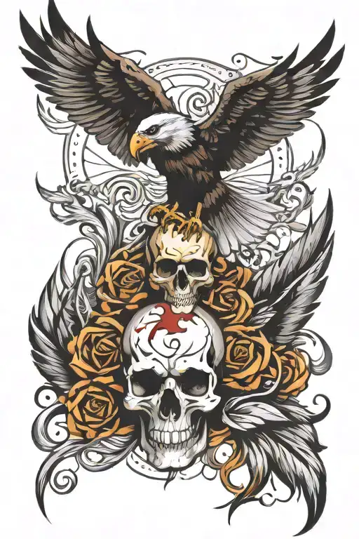 Skull Eagle Wings