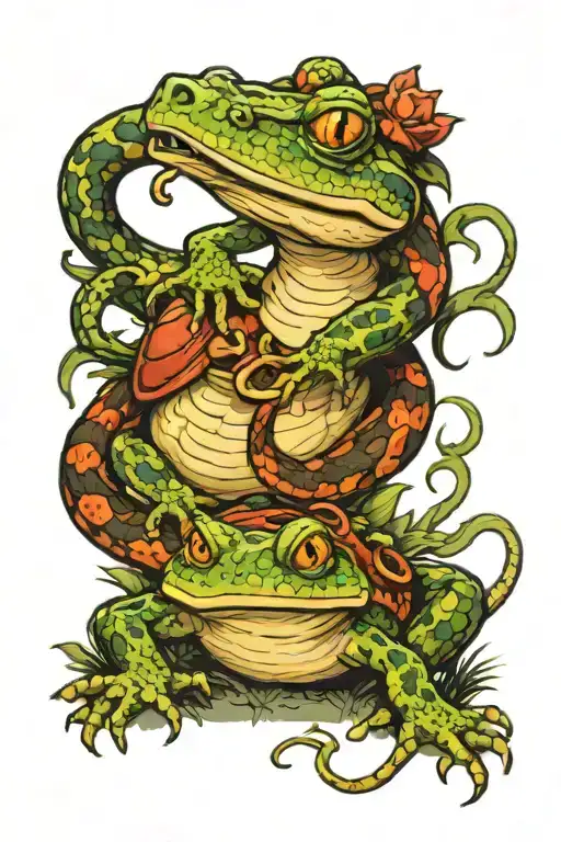 Toad And Snake Fight