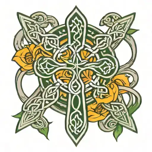 Celtic Cross Intertwined With Celtic Fc Logo