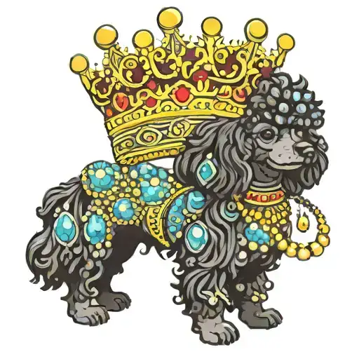 Bejeweled Crown On A Black Poodle
