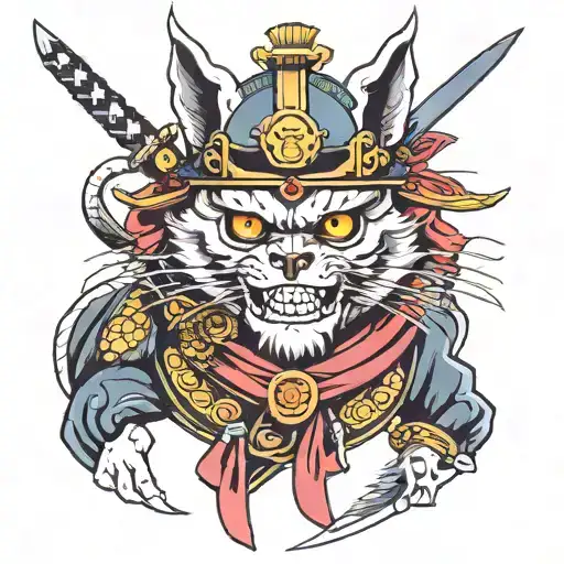 Skull Cat Samurai