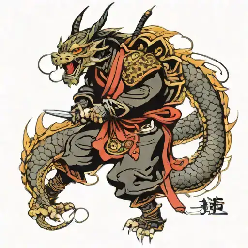Samurai And Dragon