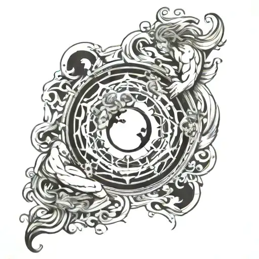 Atlas Holding Earth Mandala Ying Yang