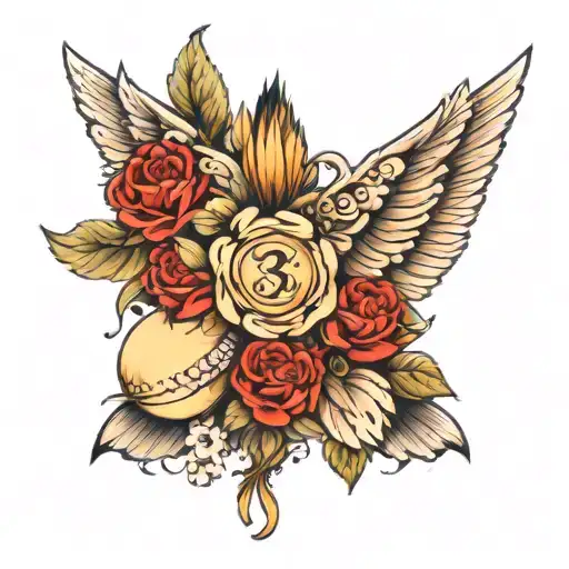 Wings With Flowers And Angel Numbers